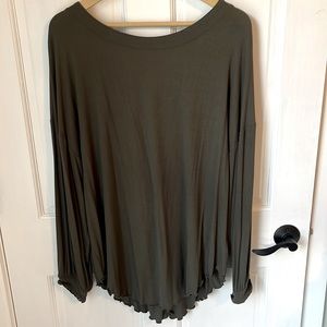 Free People Size M Olive Shimmy Shake Top